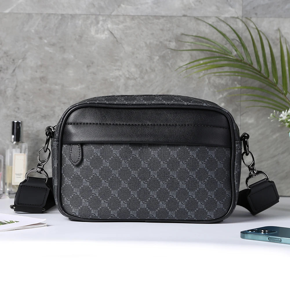 APWIKOGER Leather Fashion Crossbody Bag For Men Casual Business Sling