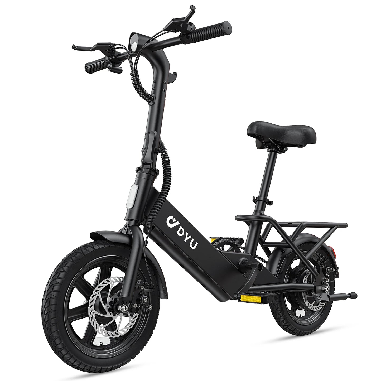 【1 Year Warranty】DYU C3 14 inch Folding Electric Bicycle Peak 500W Motor 280WH Battery Electric Bike,20mph city E-bike UL2849