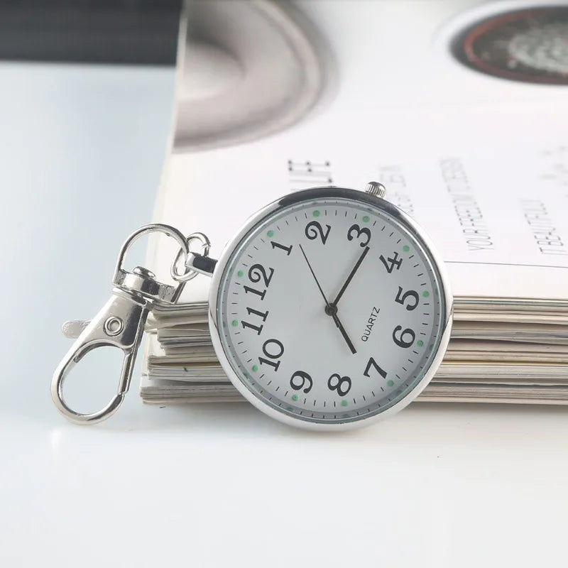Tiny Cute Quartz Pocket Watch With Keyring For Nurses Doctors
