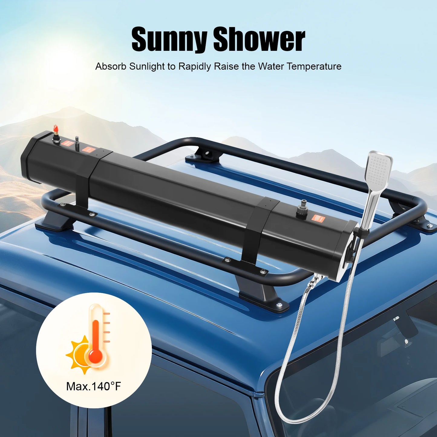 Camping Portable Water Tank Roof Rack Shower For Outdoor Water Supply