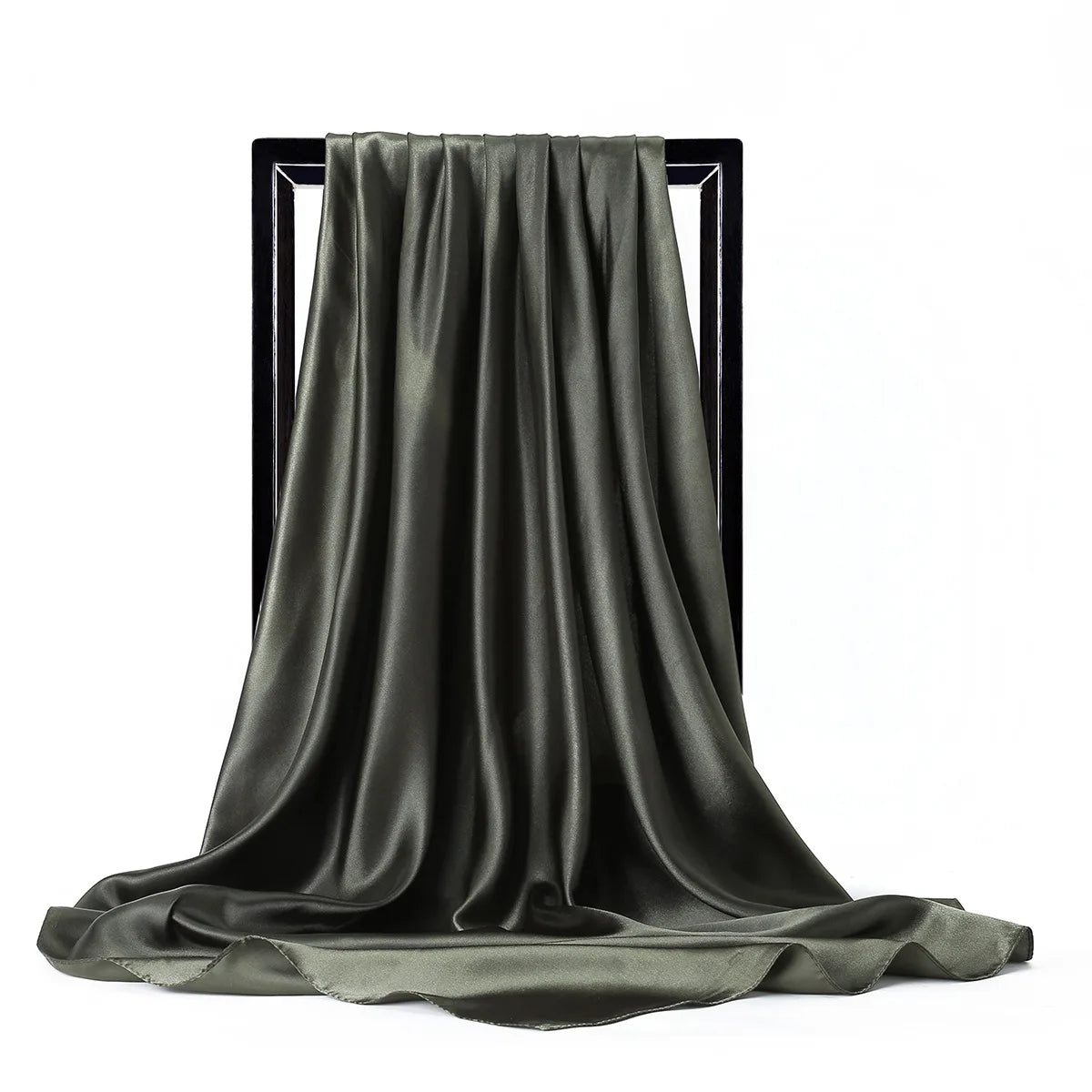 JTVOVO Silk Hijab Scarf Women Satin Solid Bandana Shawl