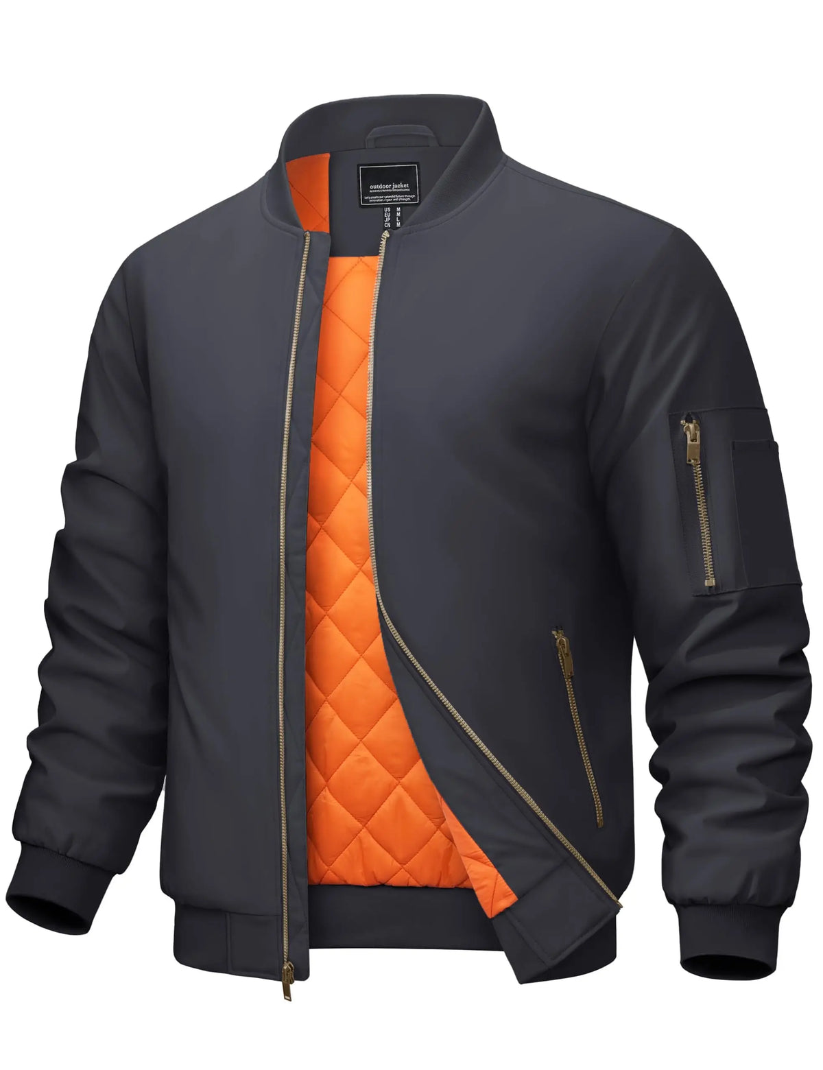 Cavva Men's Padded Windbreaker Jacket With Zipper Pockets For Travel