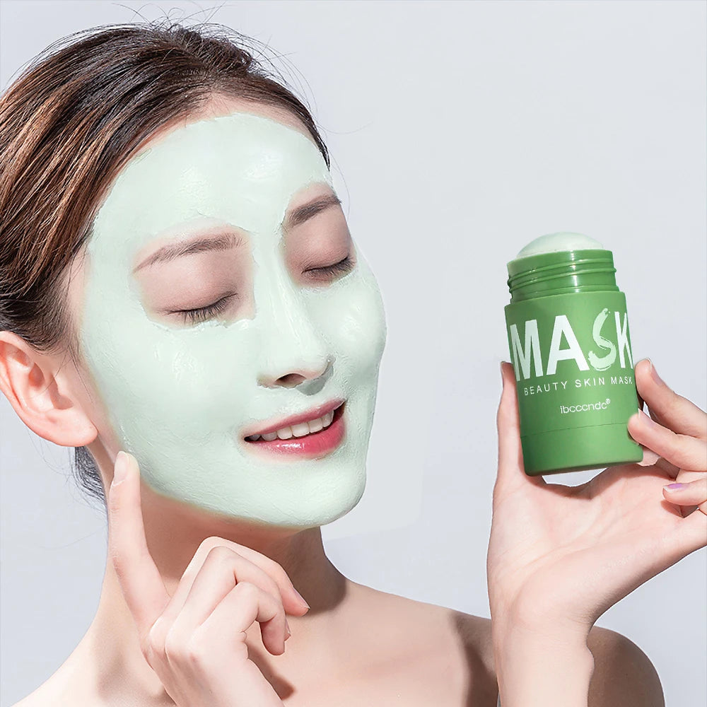 40g Green Tea Cleansing Mask Stick Oil Control Refreshing Facial Skin Care Mud Mask Remover Blackheads Portable Daily Smear Skin Cleanserle Daily Smear Skin Cleanser