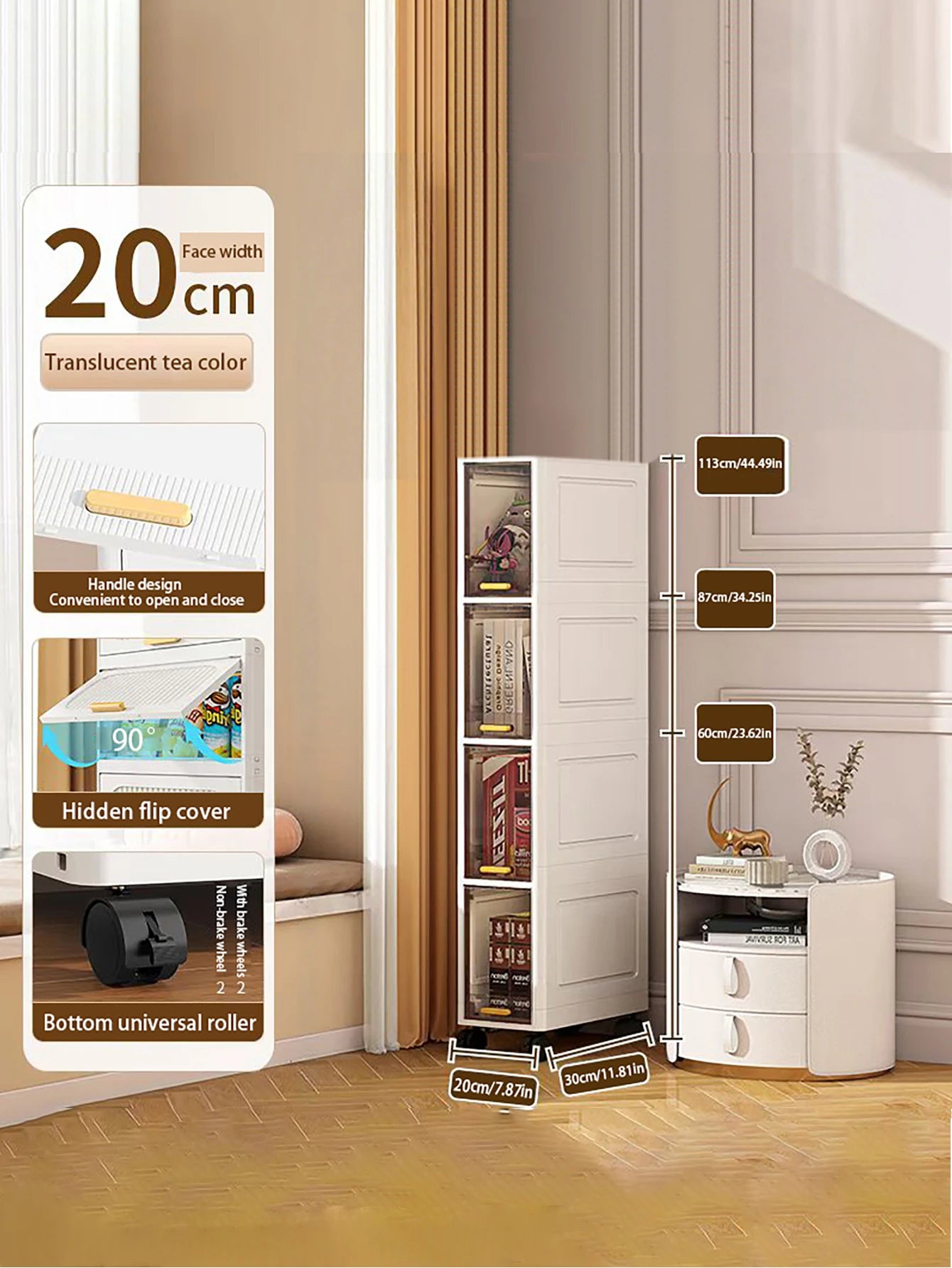 Gap Storage Cabinet Ultra Thin Organizer For Kitchen And Bathroom