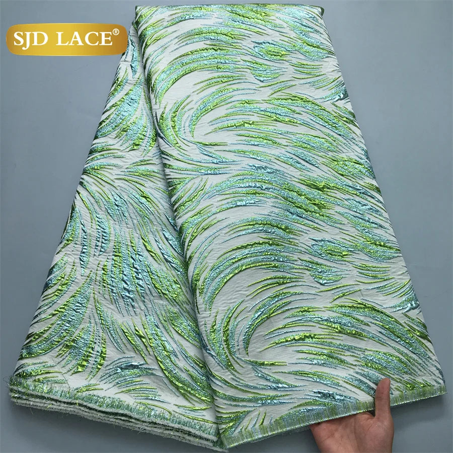Nigerian Brocade Lace Damask Fabrics African Jacquard For Women Dresses