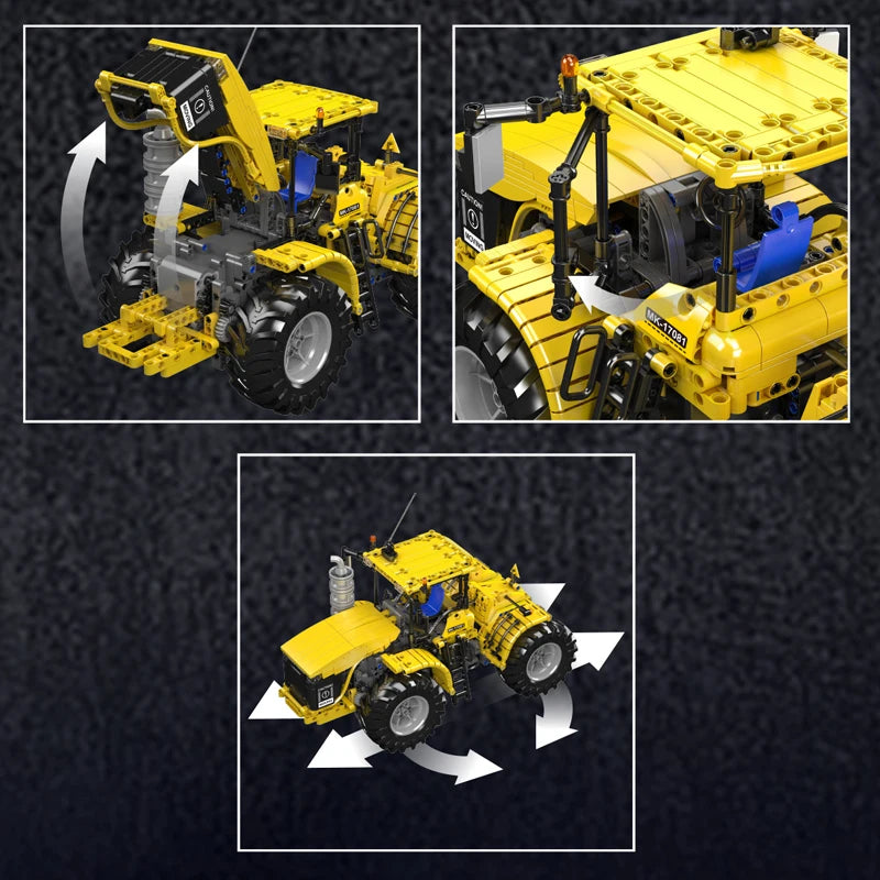 Mould King 17081/17082 Technical Car Toys The RC Challenger Articuated Tractor Building Block Enginerring Truck Brick Kids Gift
