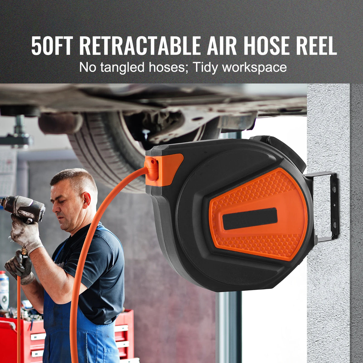 SucceBuy Automatic Retractable Air Hose Reel for Wall Mount Compressor