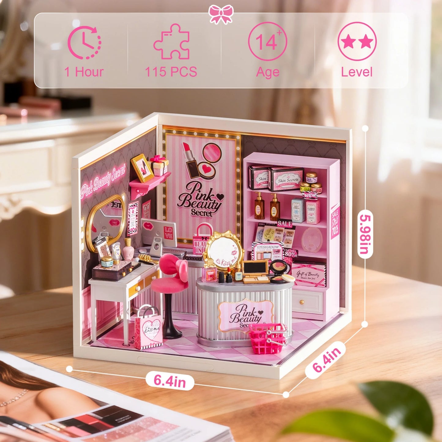 Rolife Dollhouse 3D Puzzle Super Creator Serious DIY Miniature House Kit with LED Light for Home Decor Birthday Gift for Girls Teens(DW026/27/28)
