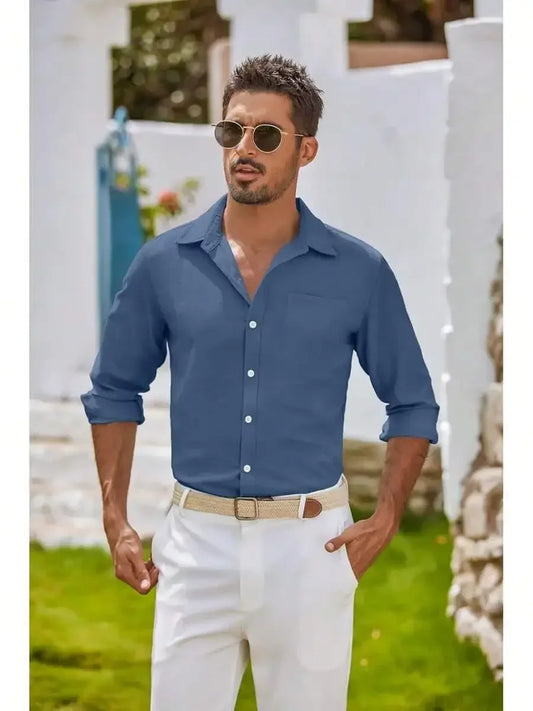 Mens Oxford Shirt Long Sleeve Button Down Casual Dress Shirt Regular Fit