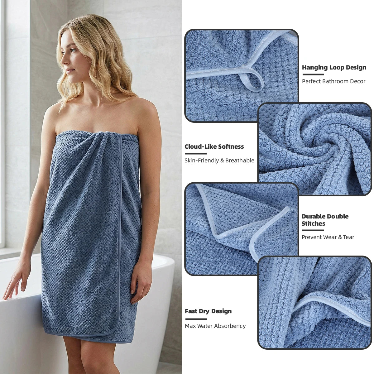 8-Piece Premium Towel Set, 2 Bath Towels + 2 Hand Towels + 4 Face Towels, Soft and Comfortable, Highly Absorbent, Machine Washable