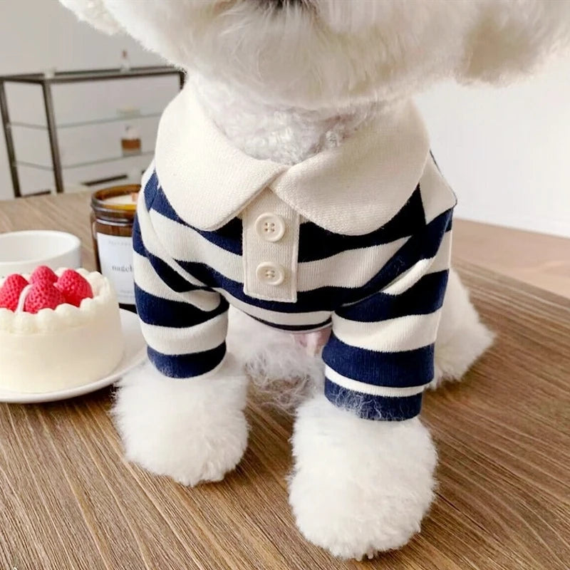 Summer Polo Shirt For Dogs Stripe Style Sweatshirt Cooling Vest
