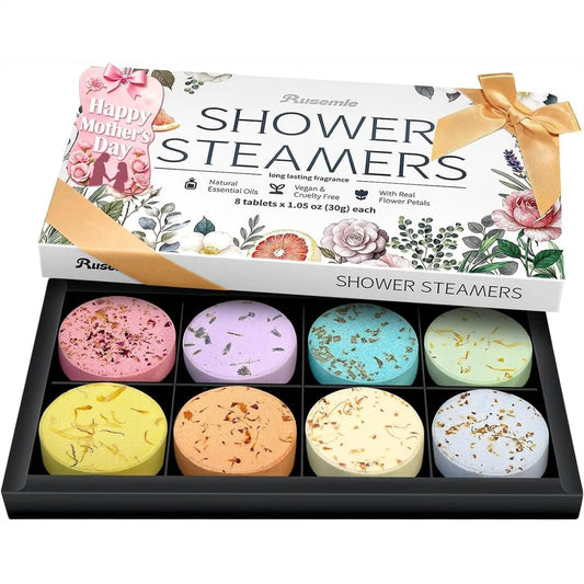 Shower Steamers Aromatherapy Birthday Gifts for Women - 8 Pcs Mothers Day Gifts for Mom Wife Daughter Grandma, Self Care with