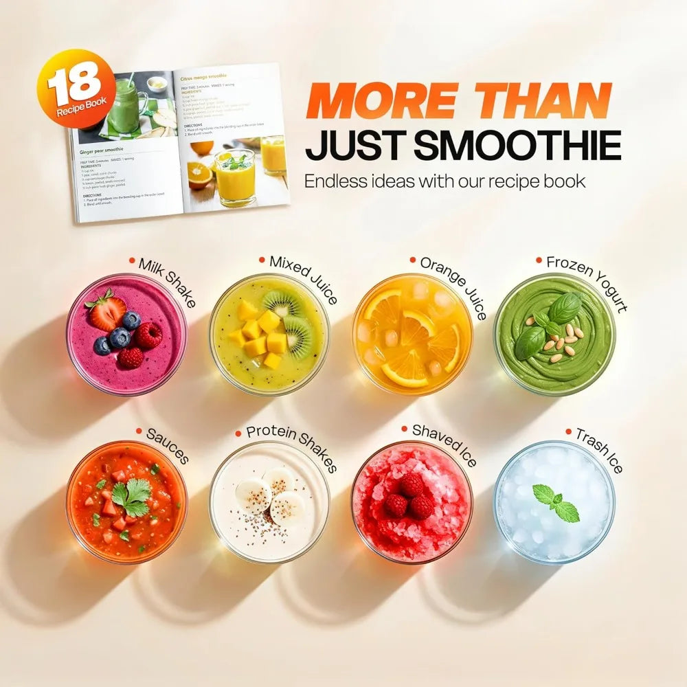 Portable Personal Smoothie Blender with 2 24oz Cups Extra Lid for Shakes Juices Baby Food Nutritious Recipes