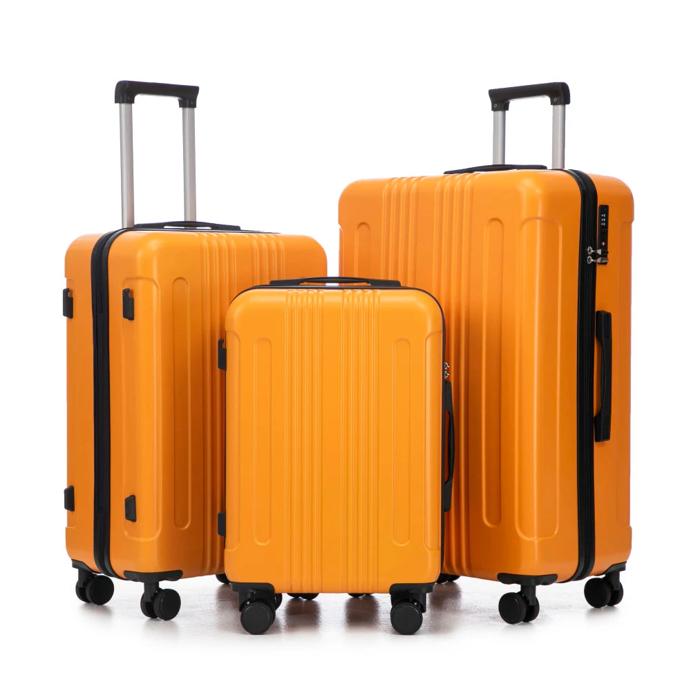 20"/24"/28" Suitcases in 360 ° Dual Rotating Wheel Luggage,Carry on Suitcase, Matching Color, TSA Combination Lock Hard Luggage,