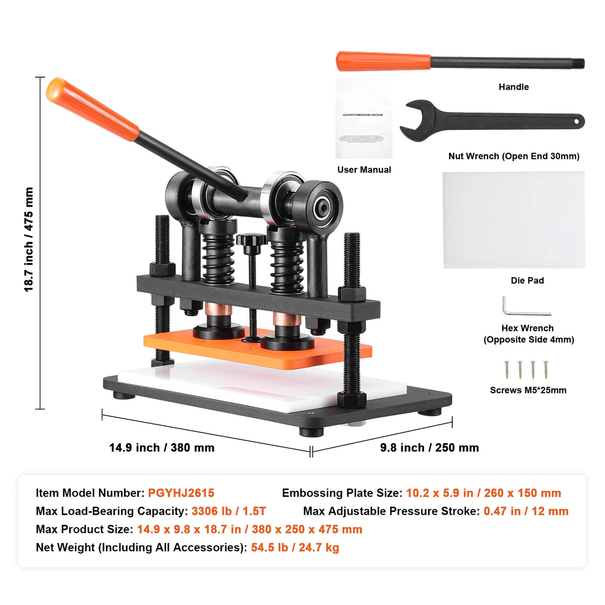 SucceBuy Manual Leather Die Cutting and Embossing Machine