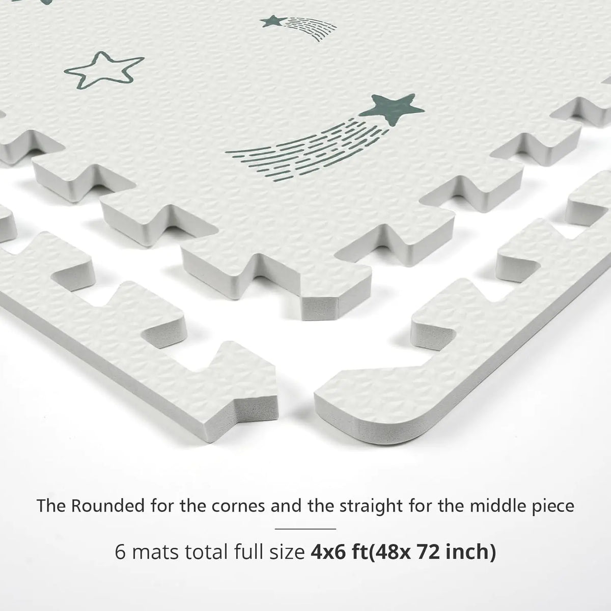 Baby Foam Play Mat, 72x48 Crawling Mat, Floor Mats for Kids for Baby with Interlocking Floor Tiles, Toddler Play Mats for Indoor