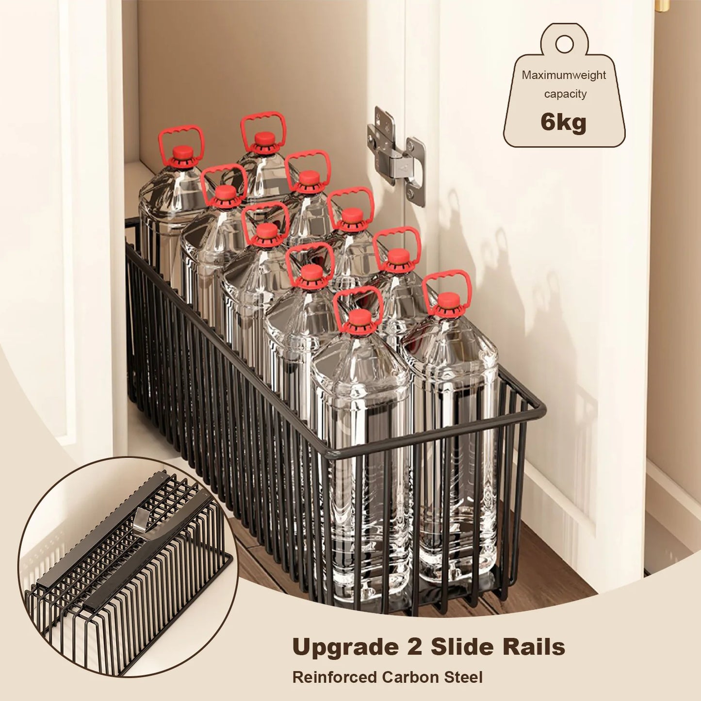 TWISTER.CK Pull Out Cabinet Organizer With Slide Out Drawers Under Sink