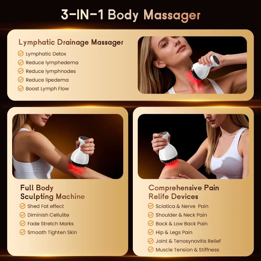 YAO HUI HUANG Lymphatic Drainage Massager With Microcurrent Red Light