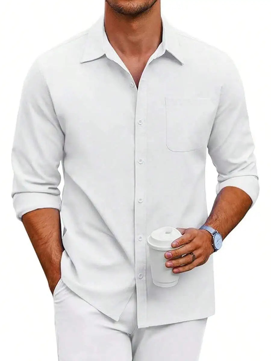 Mens Oxford Shirt Long Sleeve Button Down Casual Dress Shirt Regular Fit