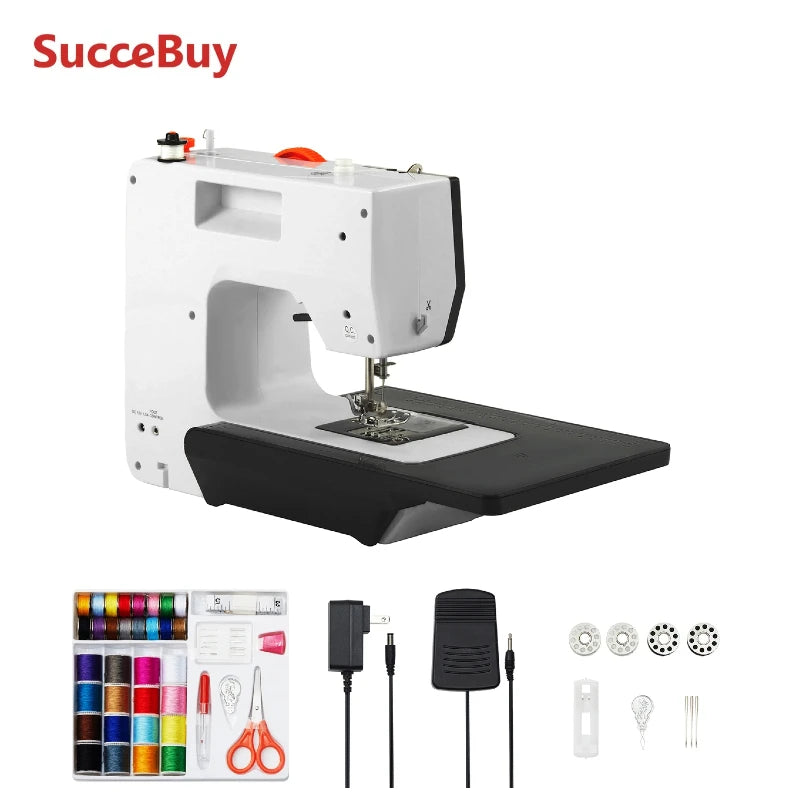 SucceBuy Sewing Machine Portable Sewing Machine for Beginners 38 Built-in Stitches & Reverse Sewing Dual Speed Sewing Machine