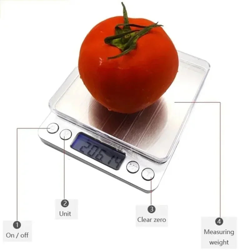 LCD Weight Scale Cooking Food Scale Kitchen Scales Jewelry Balance Electronic Kitchens Accessories Gram Level Measuring Digital
