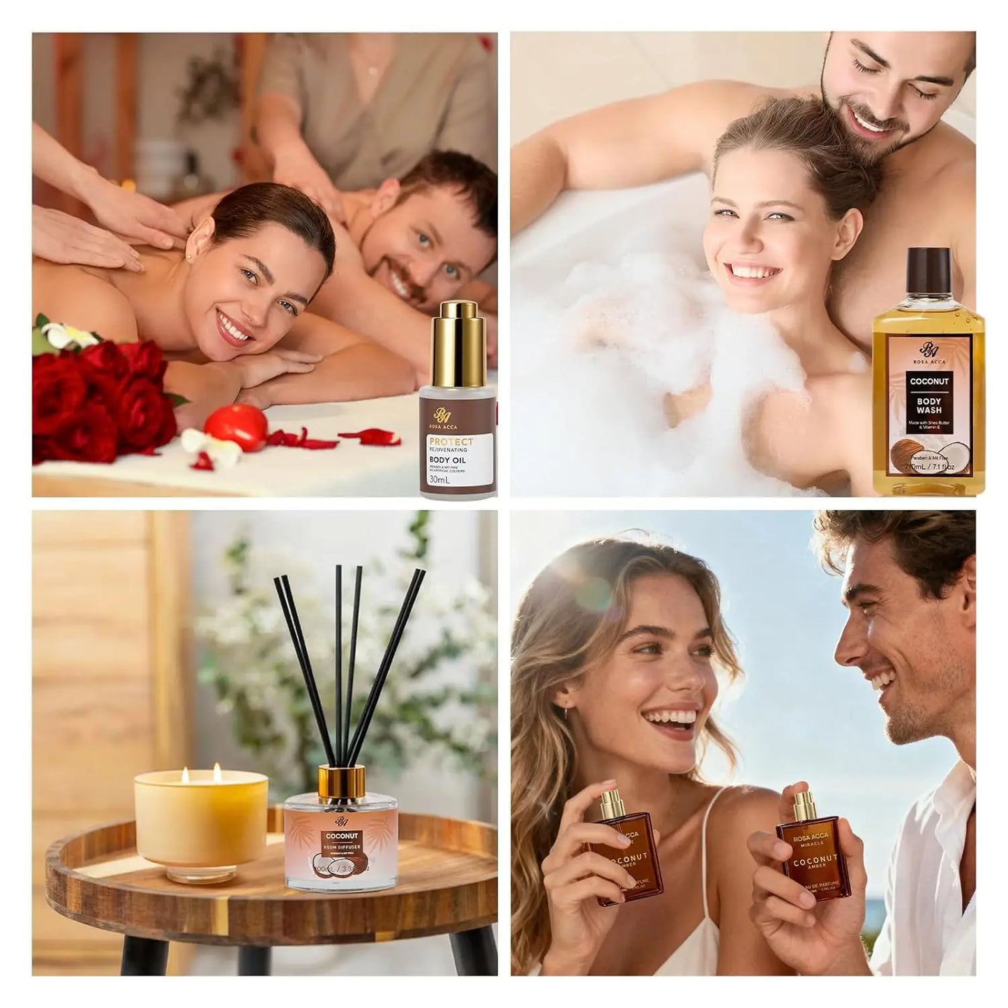 35 Pcs Coconut Vanilla Spa Gift Basket for Women & Men, Face Skin Care Set, Bath Body Set, Self Care Pamper Kit
