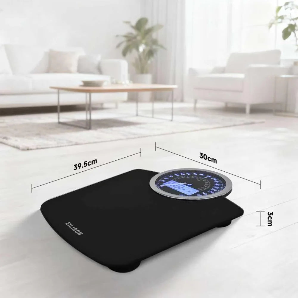 EILISON Highly Advance 2-in-1 Digital & Analog Weighing Scale for Body Weight-400lbs, 4 High Precison GX Sensor Accurate