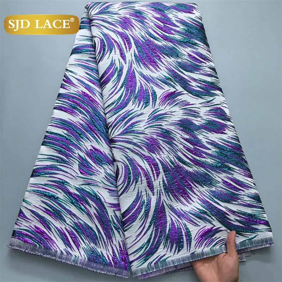 Nigerian Brocade Lace Damask Fabrics African Jacquard For Women Dresses
