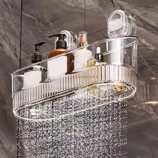 Hanging Shower Shelf Large Capacity & Strong Load-Bearing Removable Shower Basket Suction Cup Shower Caddy for Bathroom Kitchen