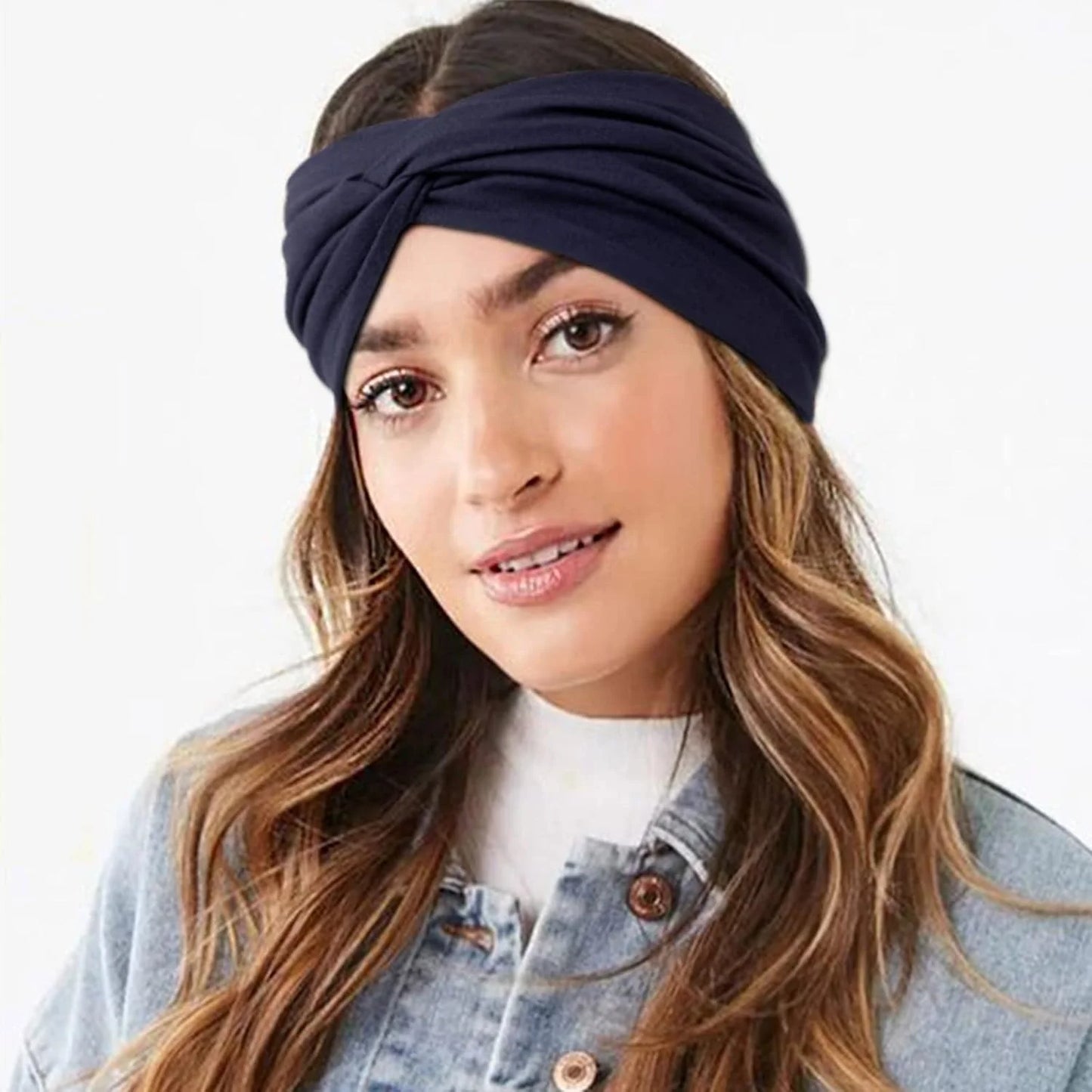 4 Pack Turban Headbands for Women Wide Vintage Head Wraps Knotted Cute Hair Band Accessories