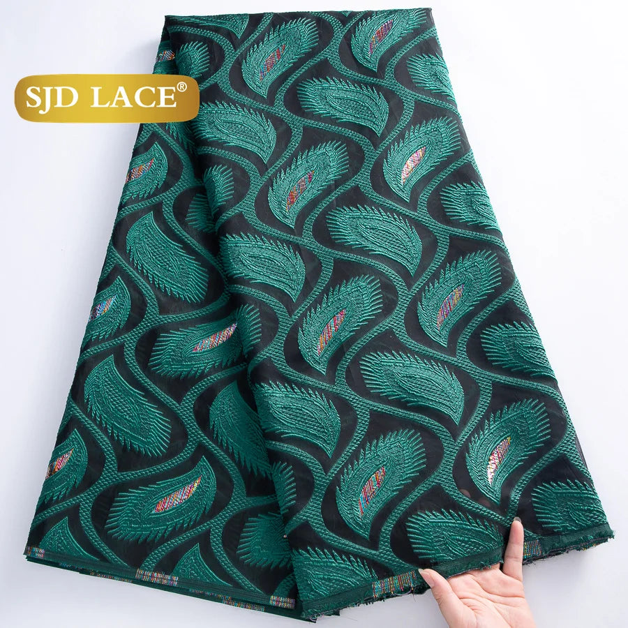 Nigerian Brocade Lace Damask Fabrics African Jacquard For Women Dresses