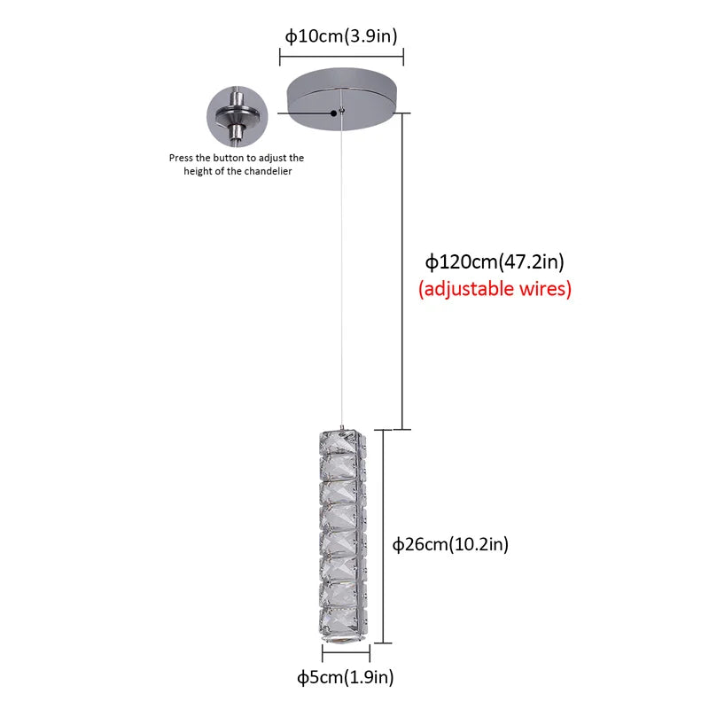 GreeLustr Crystal LED Chandelier Modern Pendant Ceiling Lamp