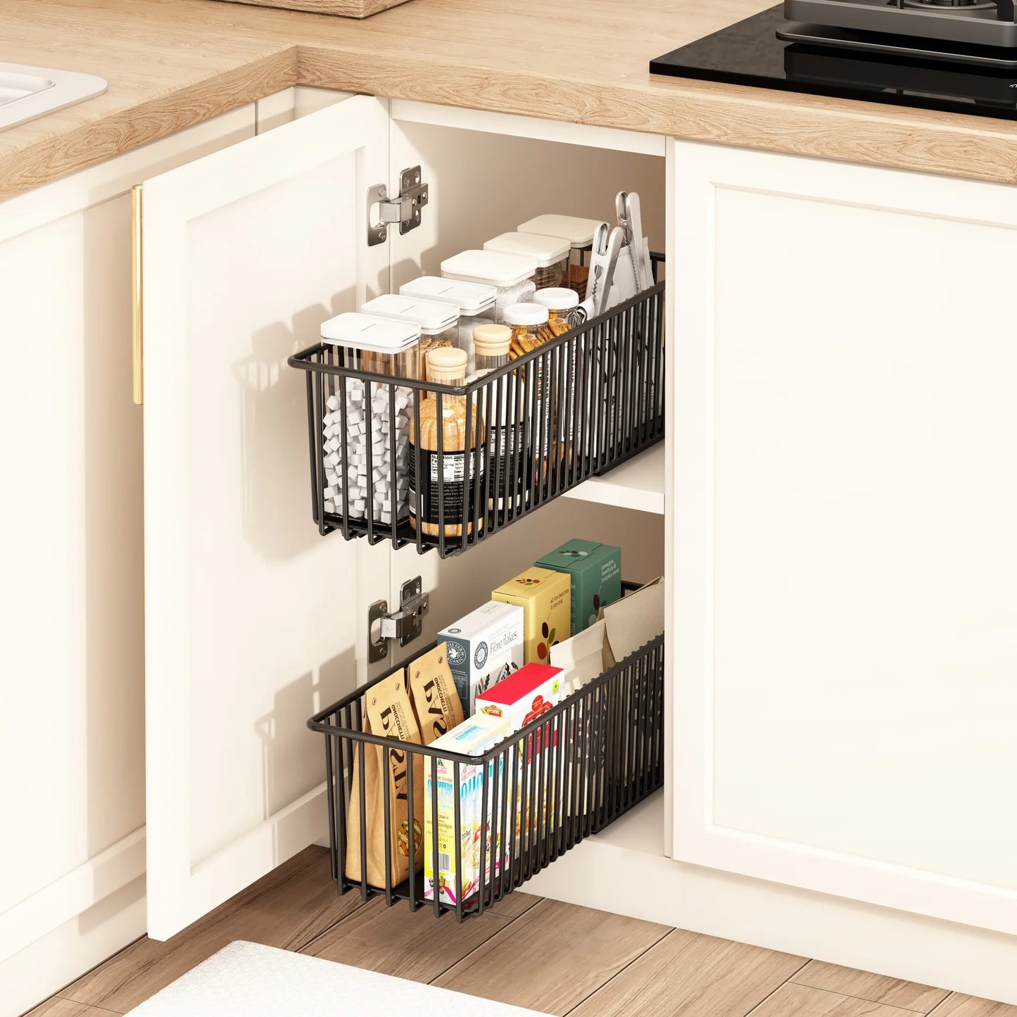 TWISTER.CK Pull Out Cabinet Organizer With Slide Out Drawers Under Sink