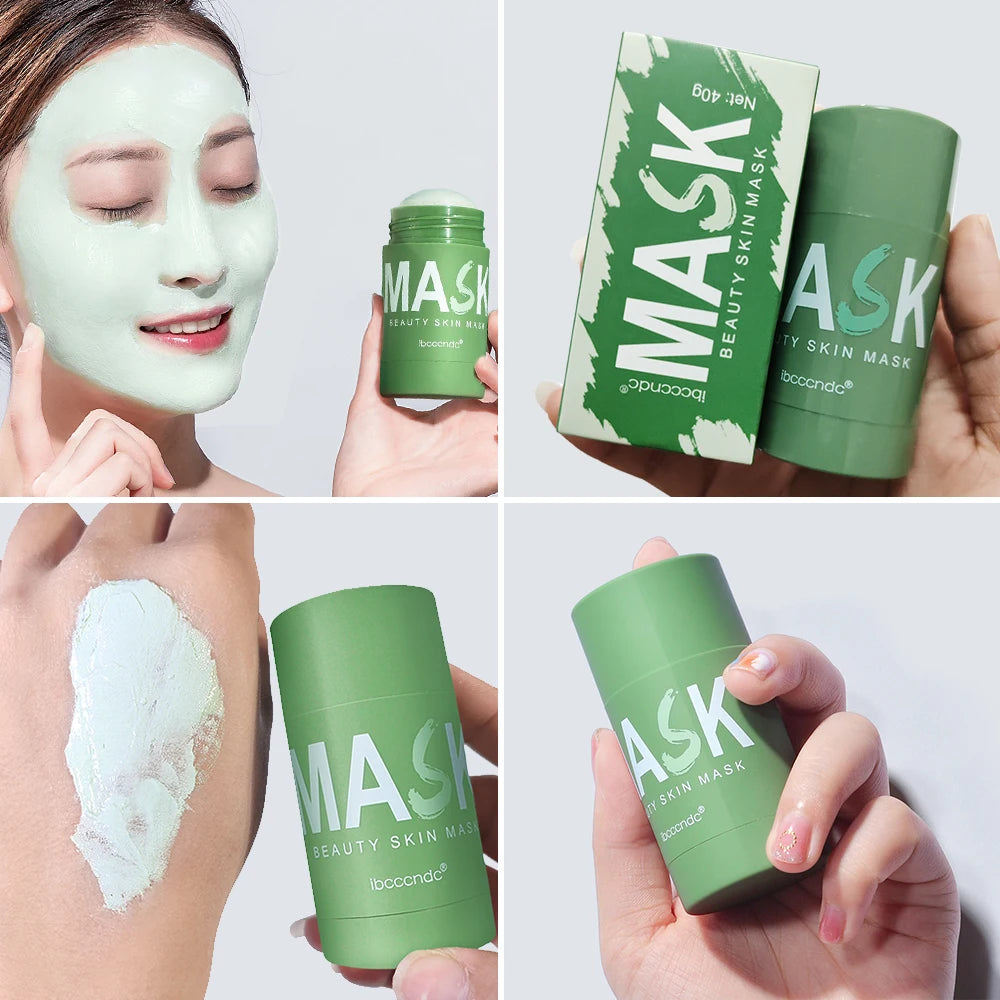 40g Green Tea Cleansing Mask Stick Oil Control Refreshing Facial Skin Care Mud Mask Remover Blackheads Portable Daily Smear Skin Cleanserle Daily Smear Skin Cleanser