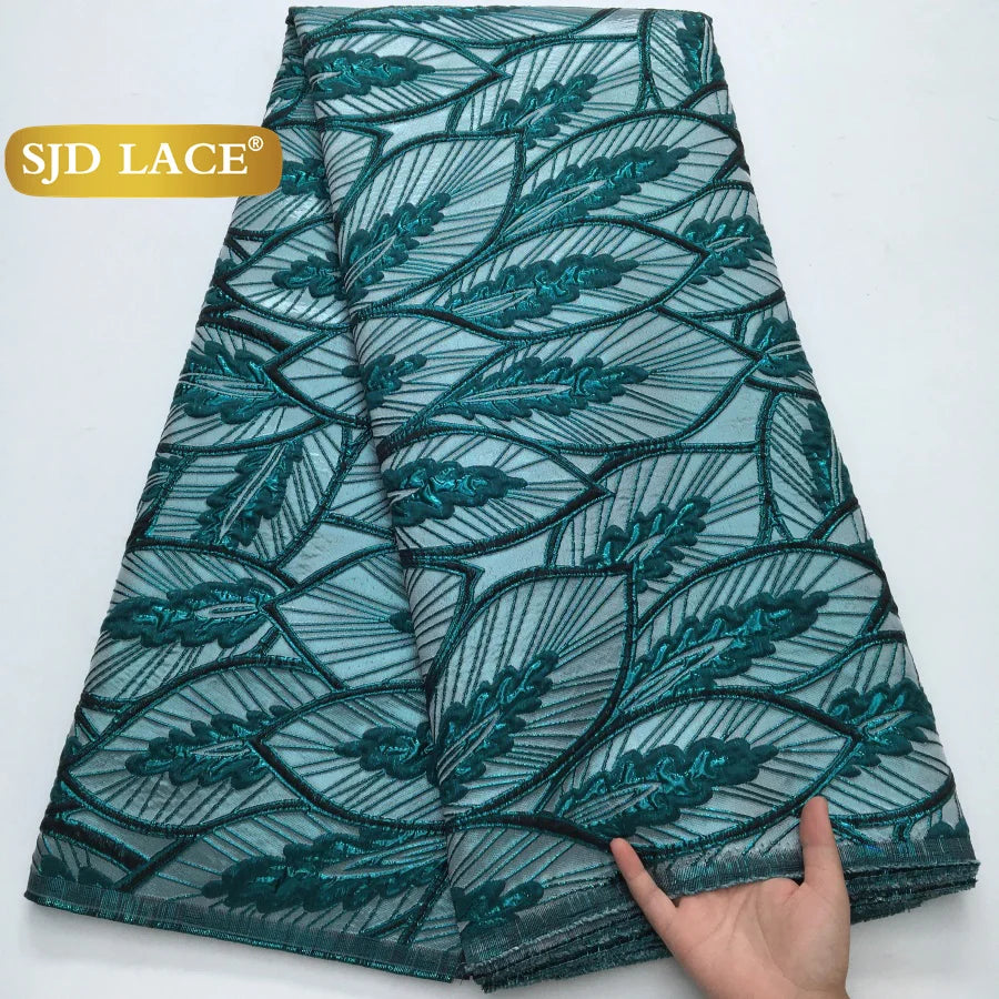 Nigerian Brocade Lace Damask Fabrics African Jacquard For Women Dresses