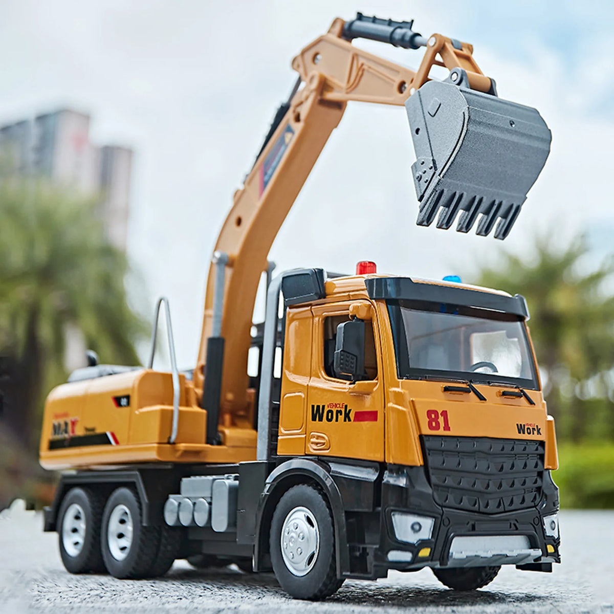Diecast Metal Excavator Truck With Sound And Light Effects