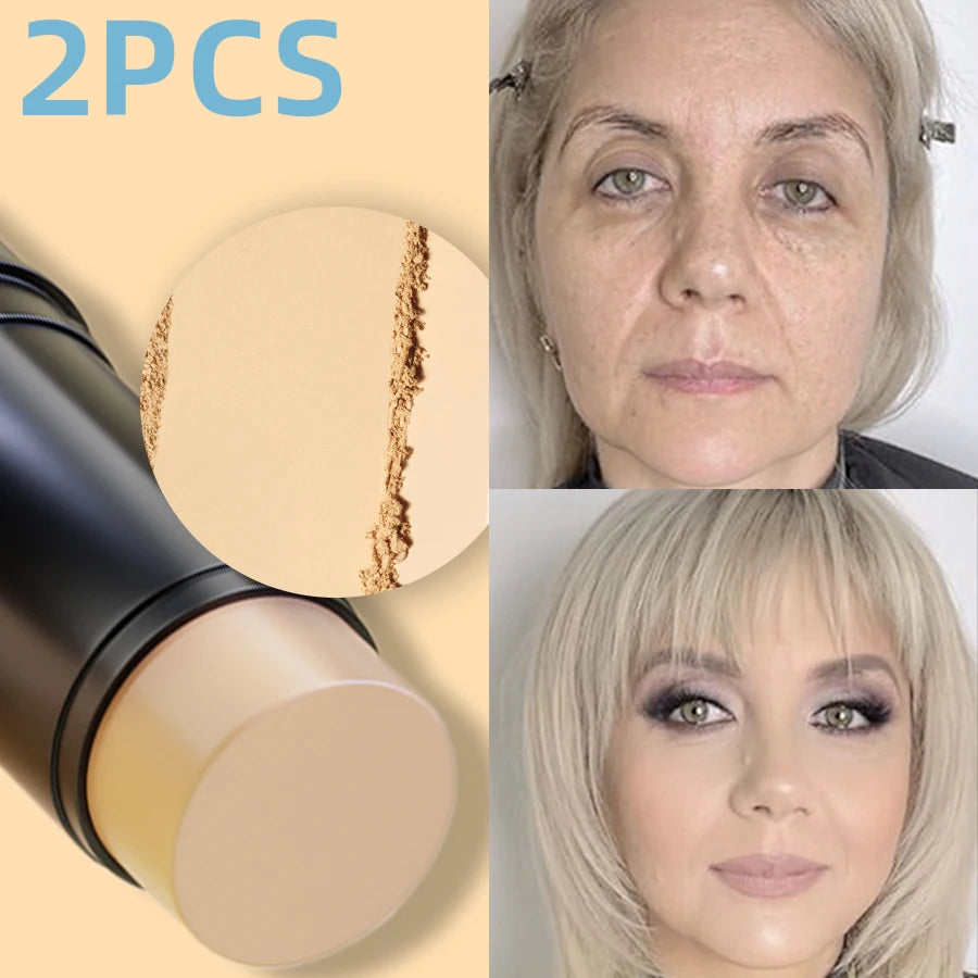 2pcs Face Foudation Concealer Stick Long Lasting Dark Circles Corrector Contour Concearler Pen Korean Makeup for Women Face Cosmetic