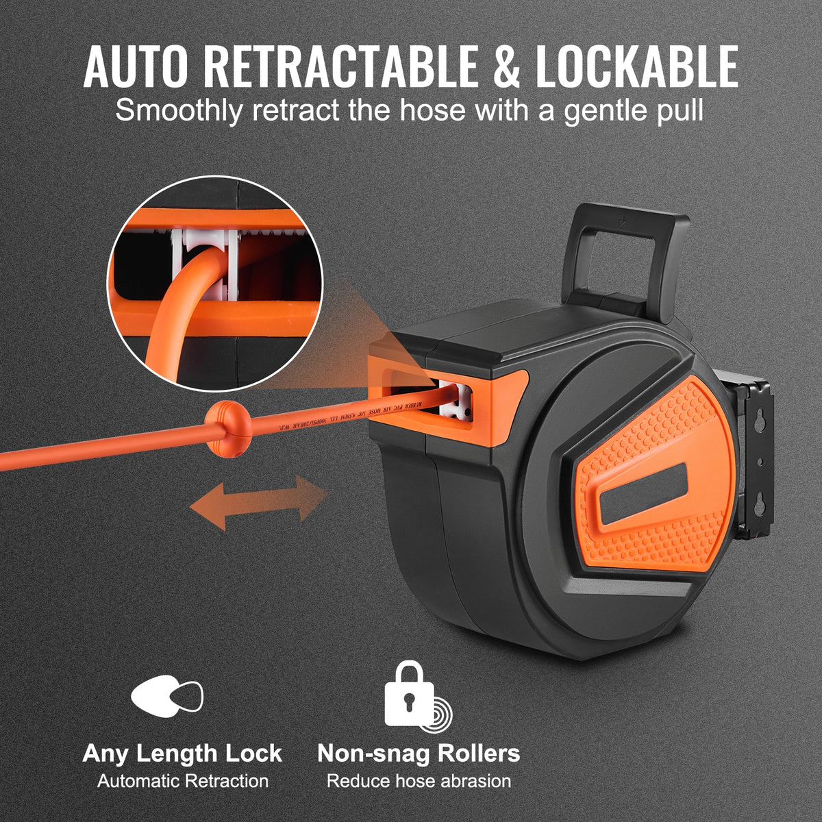 SucceBuy Automatic Retractable Air Hose Reel for Wall Mount Compressor