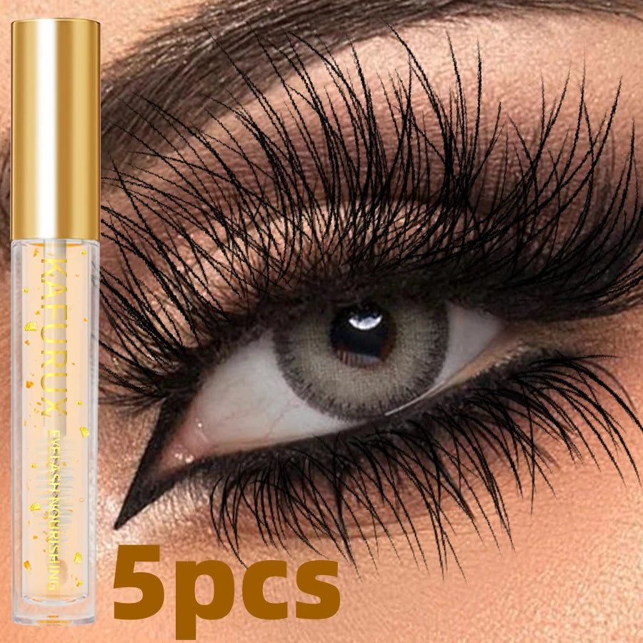 5pcs Nourishing Eyelash and Eyebrow Enhancer Serum Transparent Natural Ingredients for Longer Fuller Thicker Eyebrows Eyelash Korean Makeup Eye Cosmetic for Women Gifts Eye Tools Beauty