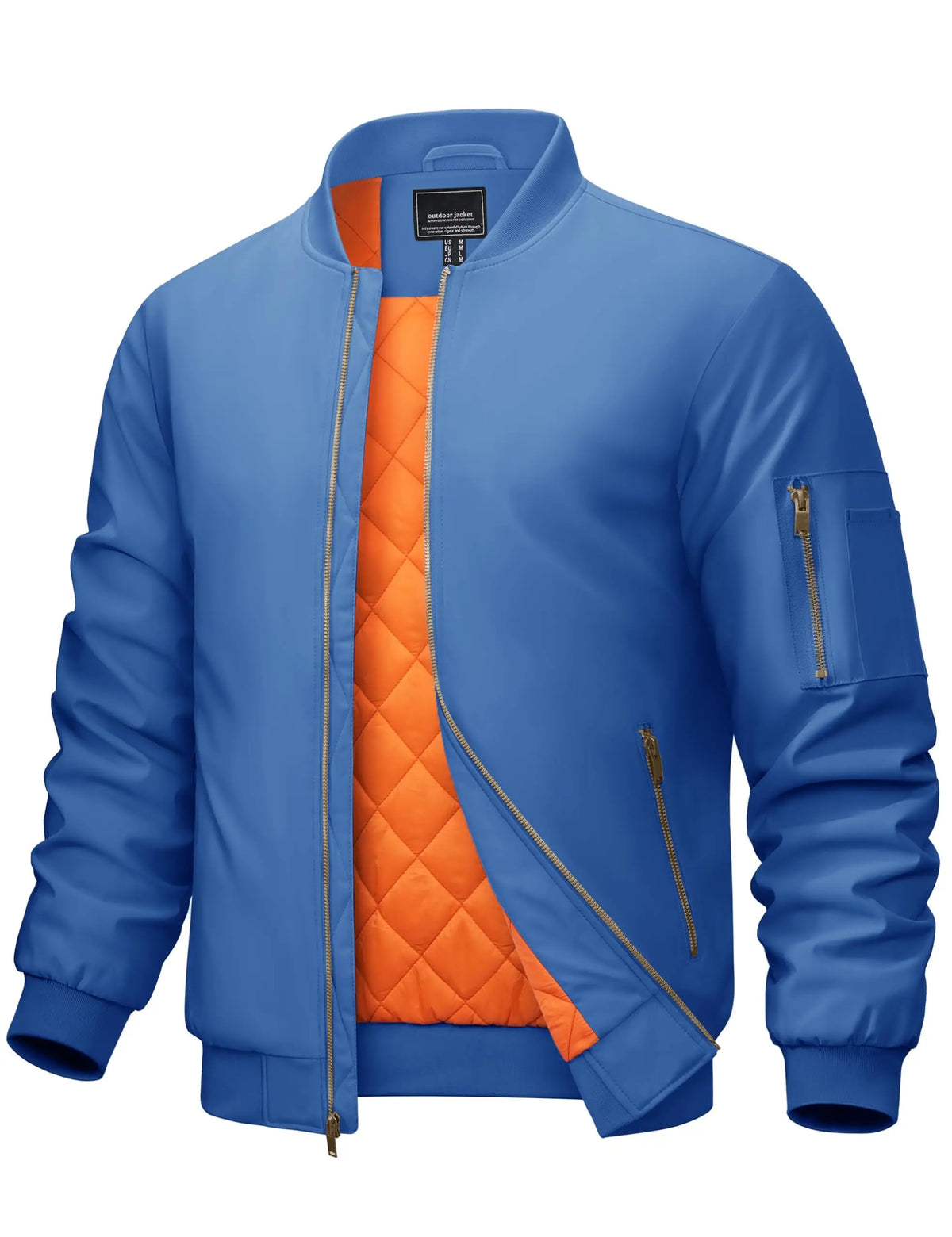 Cavva Men's Padded Windbreaker Jacket With Zipper Pockets For Travel