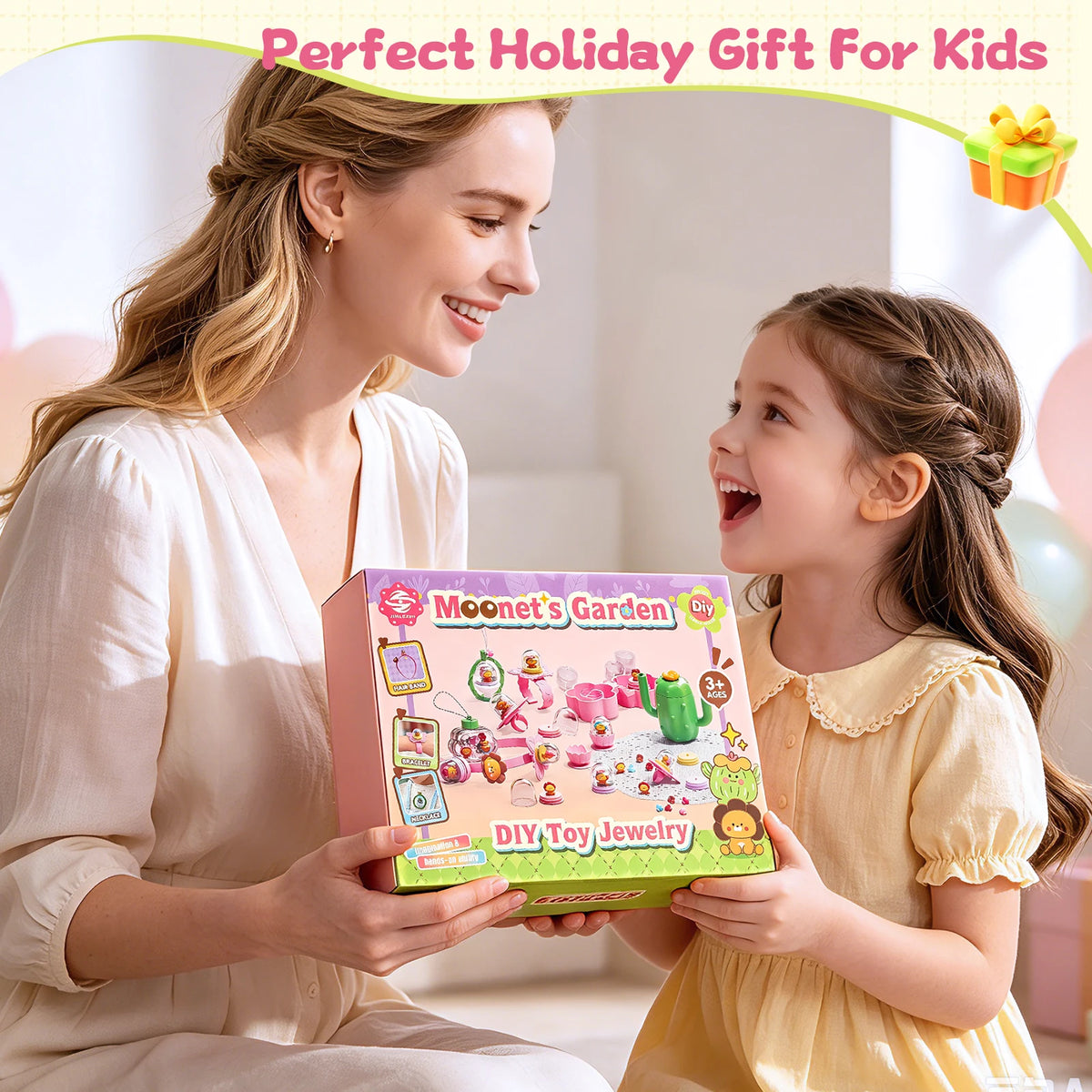 DIY Pretend Play Jewelry Toy, Princess Girls Kids Hair Accessories Necklace Makeup Toy Treasure Chest