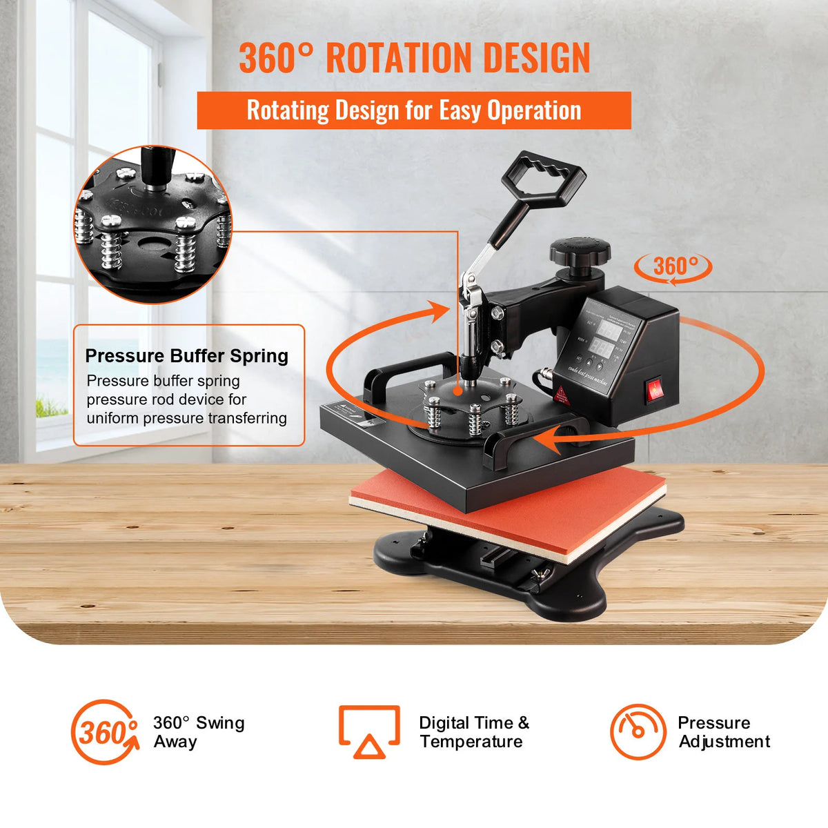 SucceBuy Dual Digital Swing Away Heat Press Sublimation Transfer Machine