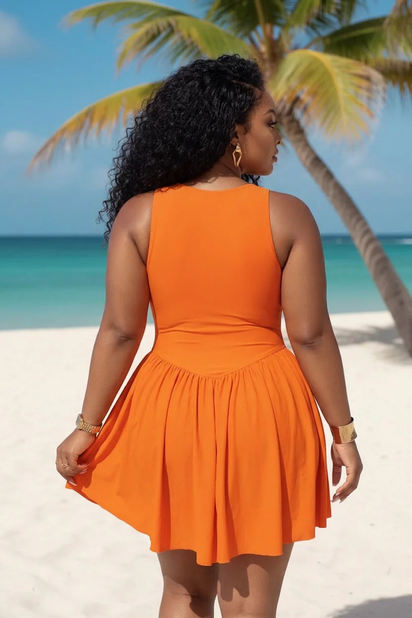 Women Plus Size V Neck Ruffle Skirt One Piece Swimsuit Elegant Ruched Beach Swimwear For Summer Vacation Pool Party