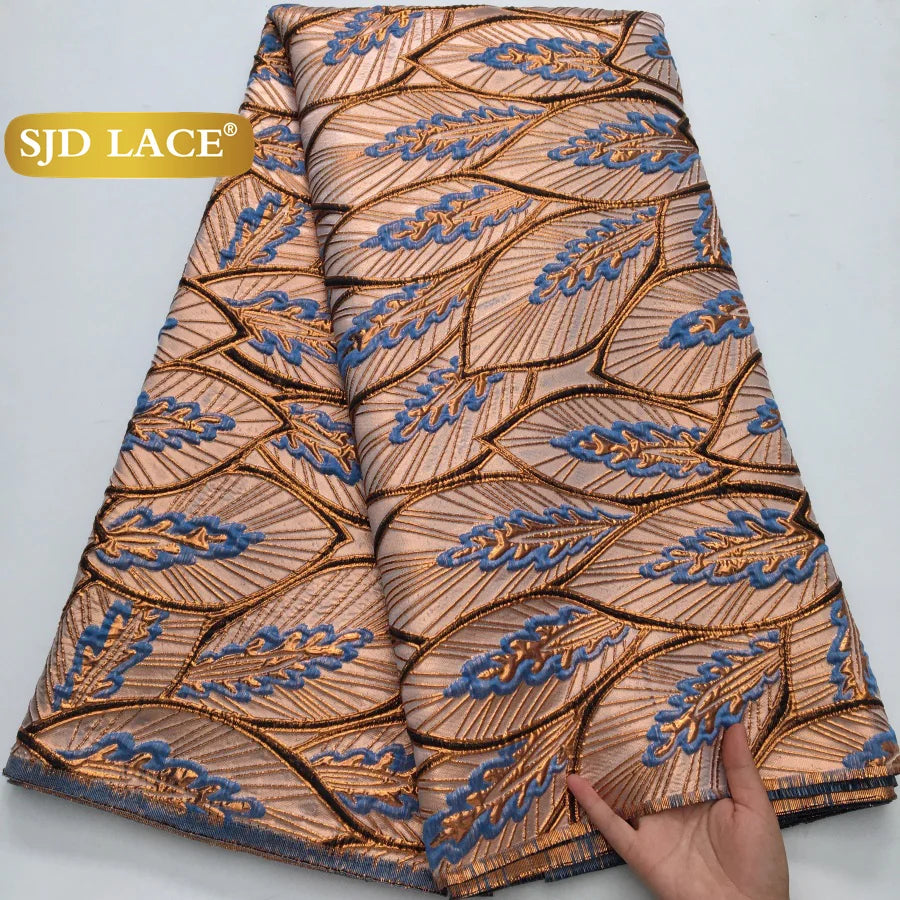Nigerian Brocade Lace Damask Fabrics African Jacquard For Women Dresses