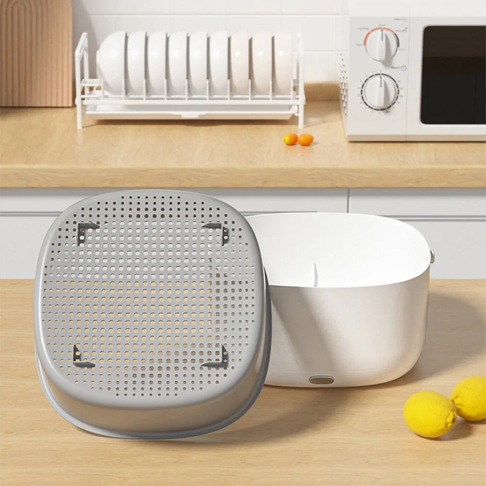 Ultrasound Vegetable Washing Machine with Handle Food Grains Purifie Basket Wireless Kitchen Gadgets for Tableware Bottles