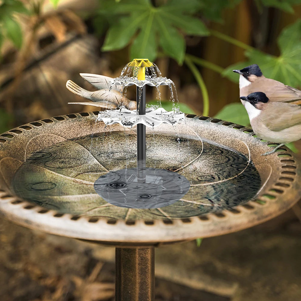 3-Tier Decorative Fountain with Solar Panel Water Fountain and Birdbath Water Fountain with Birdbath for Courtyard Patio Balcony