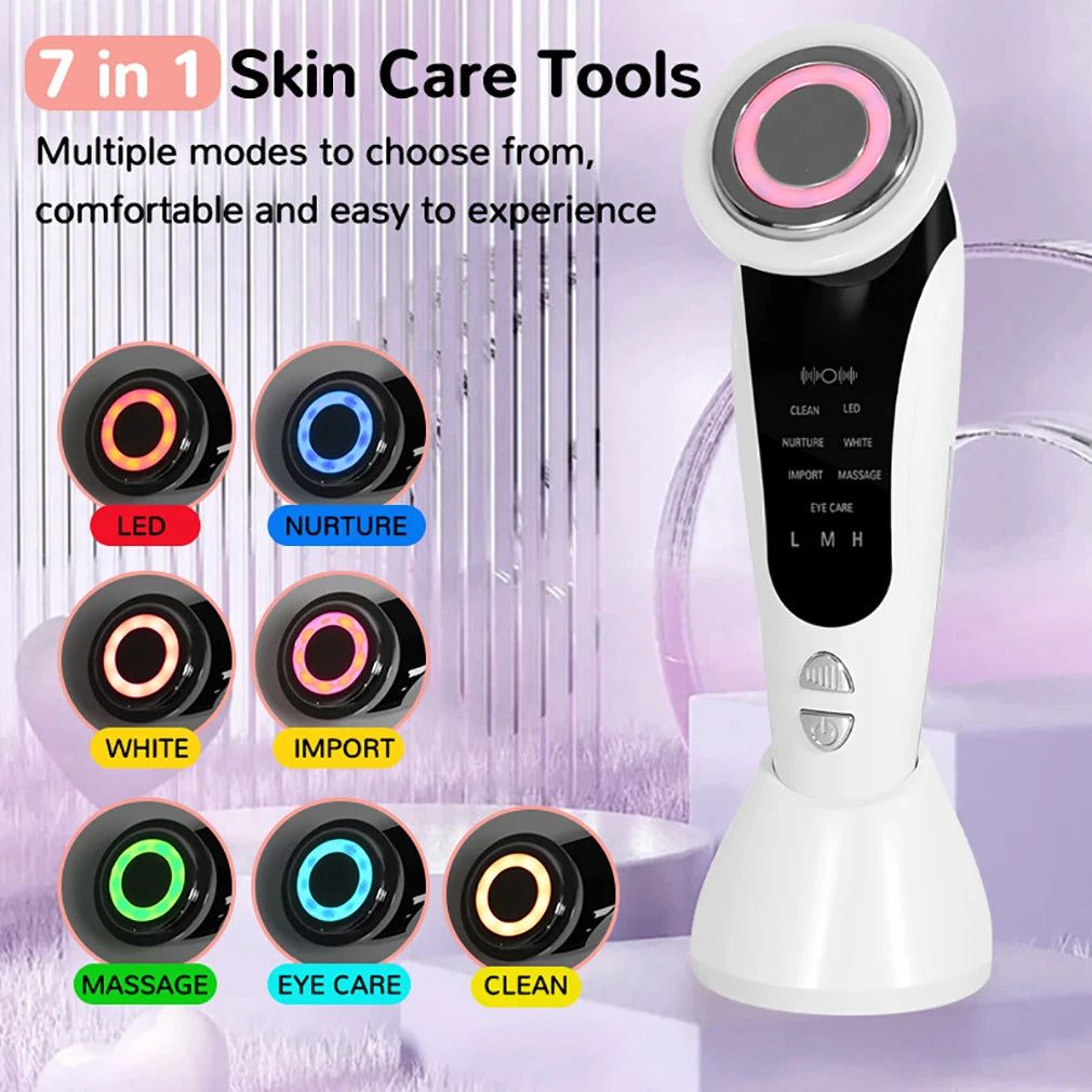 Electric Face Lift Massage with 7 Models 3 Levels Wireless Household Beauty Lift Tightening Vibration Facial Massager Daily Care