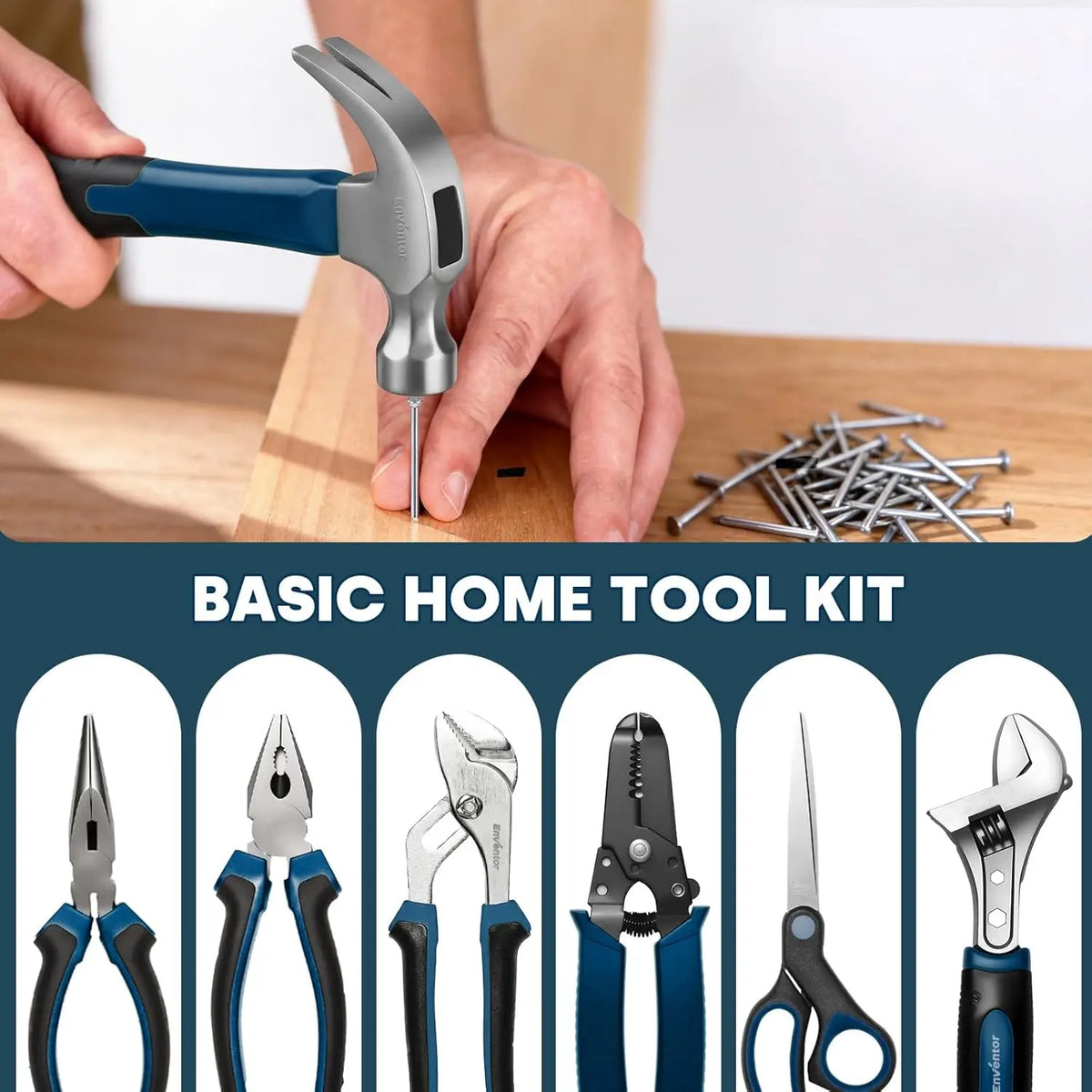Enventor Home Tool Kit with Toolbox for Repairs and DIY