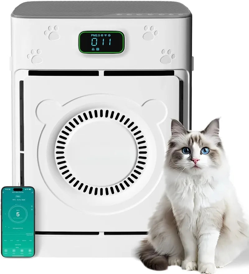 Smart Pet Air Purifier For Large Rooms H13 HEPA WiFi