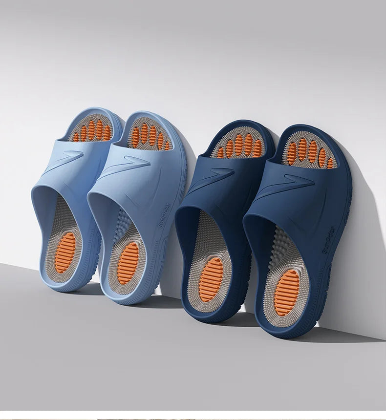 Particle massage cool slippers for men and women, summer indoor home anti-slip slippers - pure color simple casual slippers